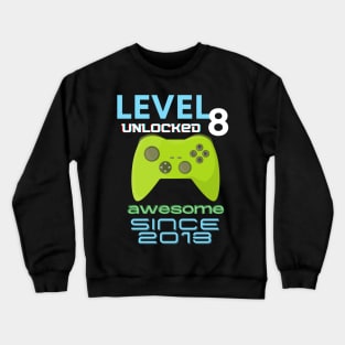 Level 8 Unlocked Awesome 2013 Video Gamer Crewneck Sweatshirt